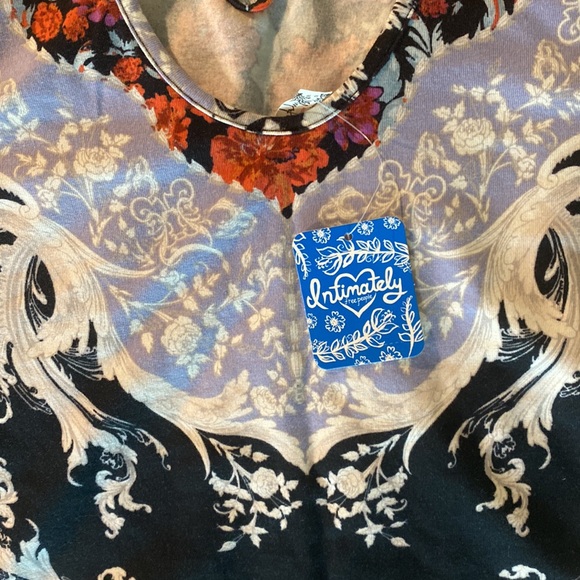 FREE PEOPLE NWT bodysuit in multi colored black with florals - Picture 8 of 10